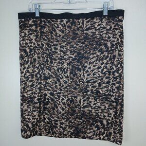 RAFELLA WOMENS LEOPARD PRINT SWEATER KNIT PENCIL SKIRT, SIZE 10
